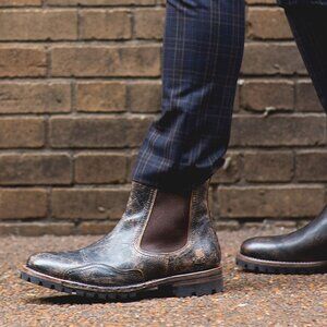 Bed Stu Brady Trek Black Lux Handmade Ankle Chelsea Boots 12 US